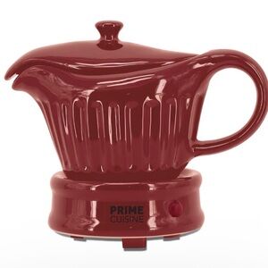 Prime Cuisine Electric Gravy Boat Warmer, Burgundy